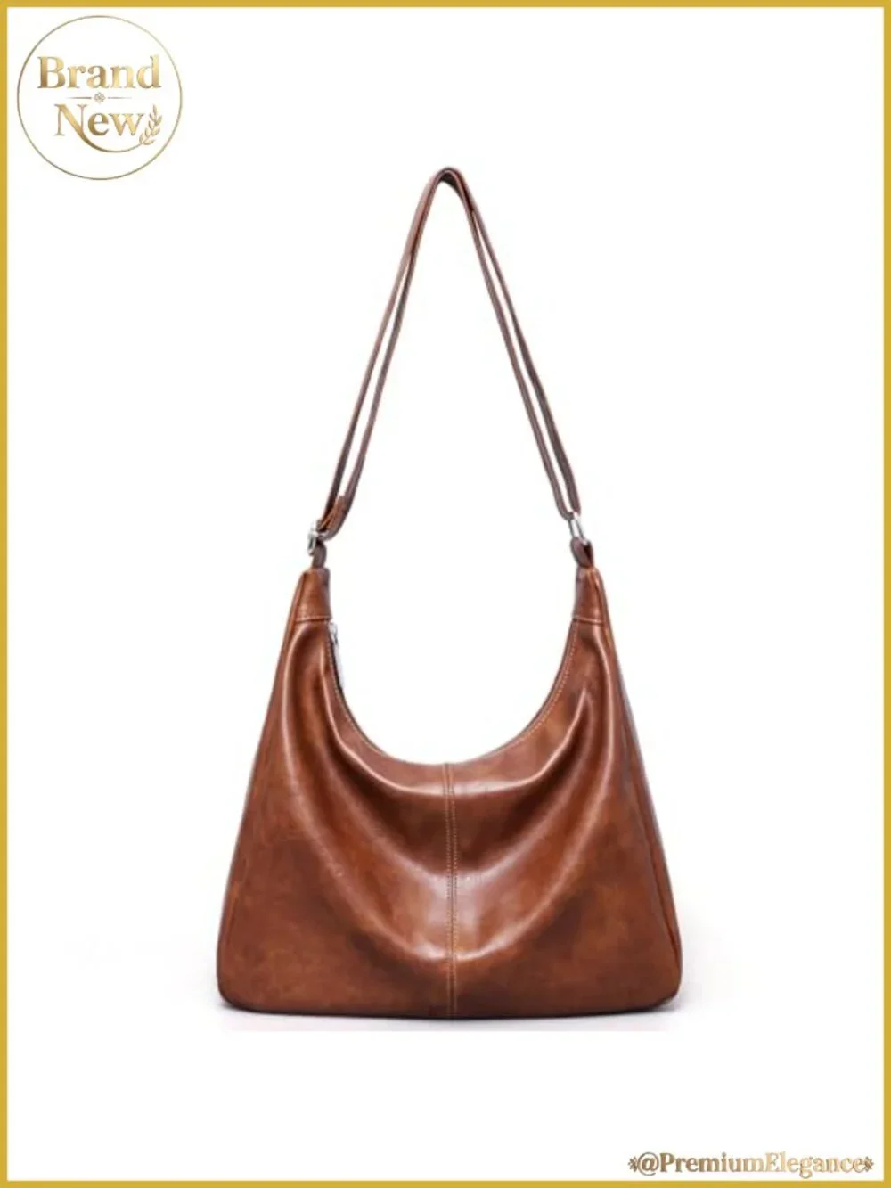 Vegan Leather Slouchy Hobo Bag with Adjustable Strap